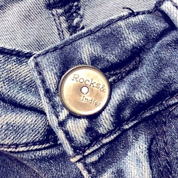 Rocks & Indigo hi-rise skinny jeans with  patches - Picture 9 of 11